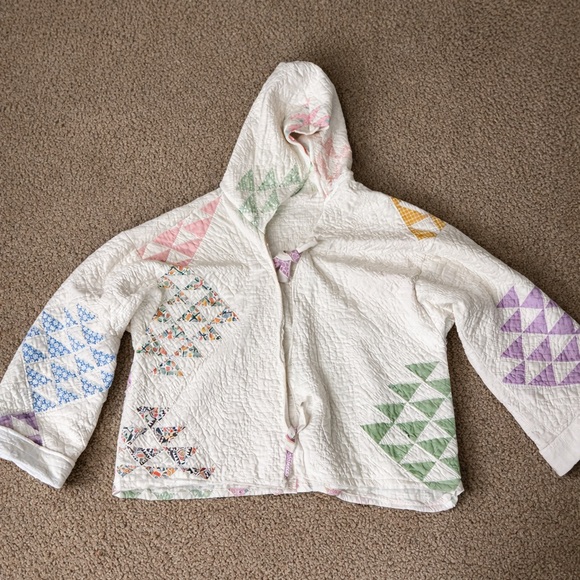 Colorful Patchwork Hooded Jacket - Picture 1 of 4